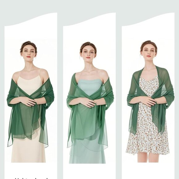 Women Chiffon Shawls and Wraps for Evening Dresses Wedding Party Travel Scarves - Picture 6 of 6